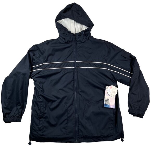 NWT NY Classic Sports Jacket Women's 4-in-1 L/S Hooded Full Zip Pockets Blue 1X - Picture 1 of 11